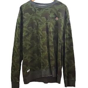 Trukfit Men's Camo Crew Neck Sweatshirt SZ 2XL, Orange Graphic Logo on Back